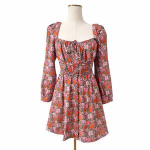 J.Crew Liberty Meadow Song Cinched Waist Dress Size 6 Floral Puff Sleeve Mini
